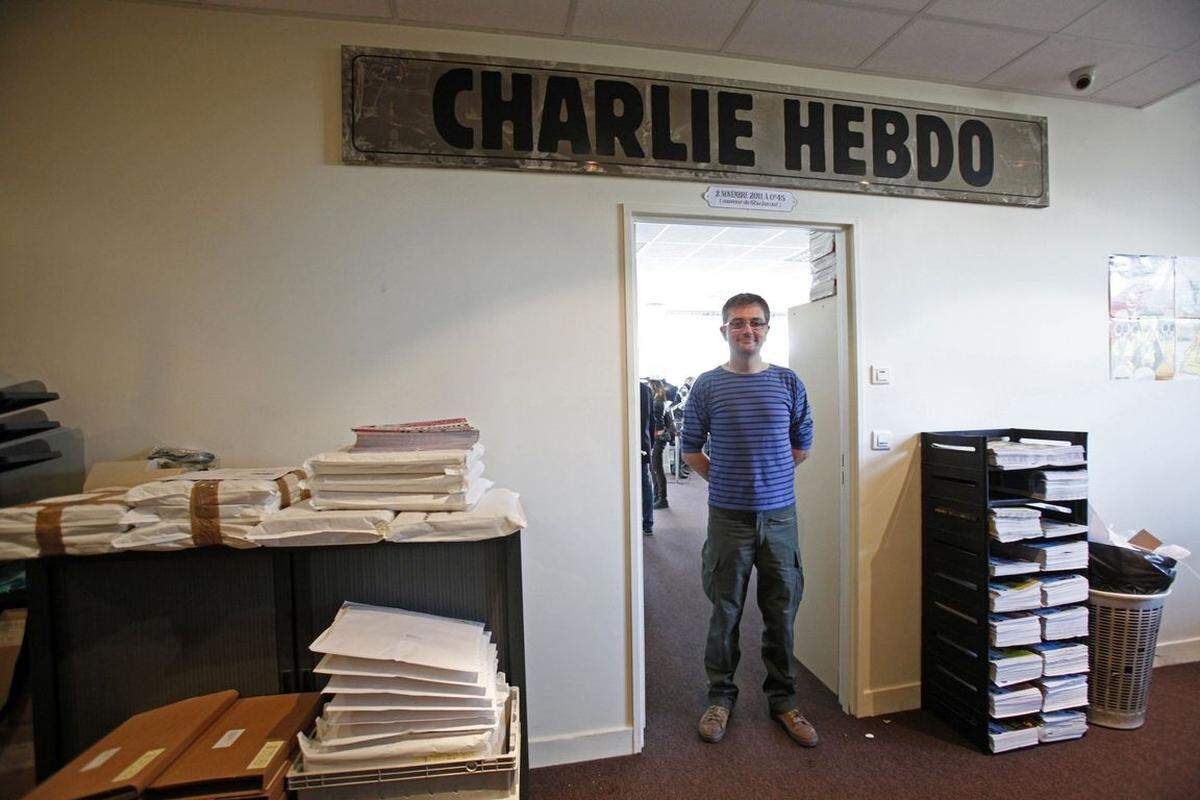 Unbekannte verüben einen Brandanschlag auf die „Charlie Hebdo"-Redaktion. Das Magazin hatte 2006 die umstrittenen Mohammed-Karikaturen aus Dänemark nachgedruckt.(Bild: Stéphane Charbonnier war von 2009 bis zu seiner Ermordung im Jänner 2015 Herausgeber von „Charlie-Hebdo")