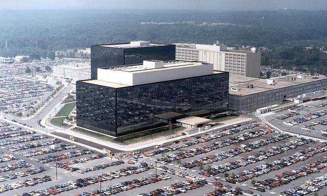 An undated aerial handout photo shows the National Security Agency (NSA) headquarters building in Fort Meade, Maryland