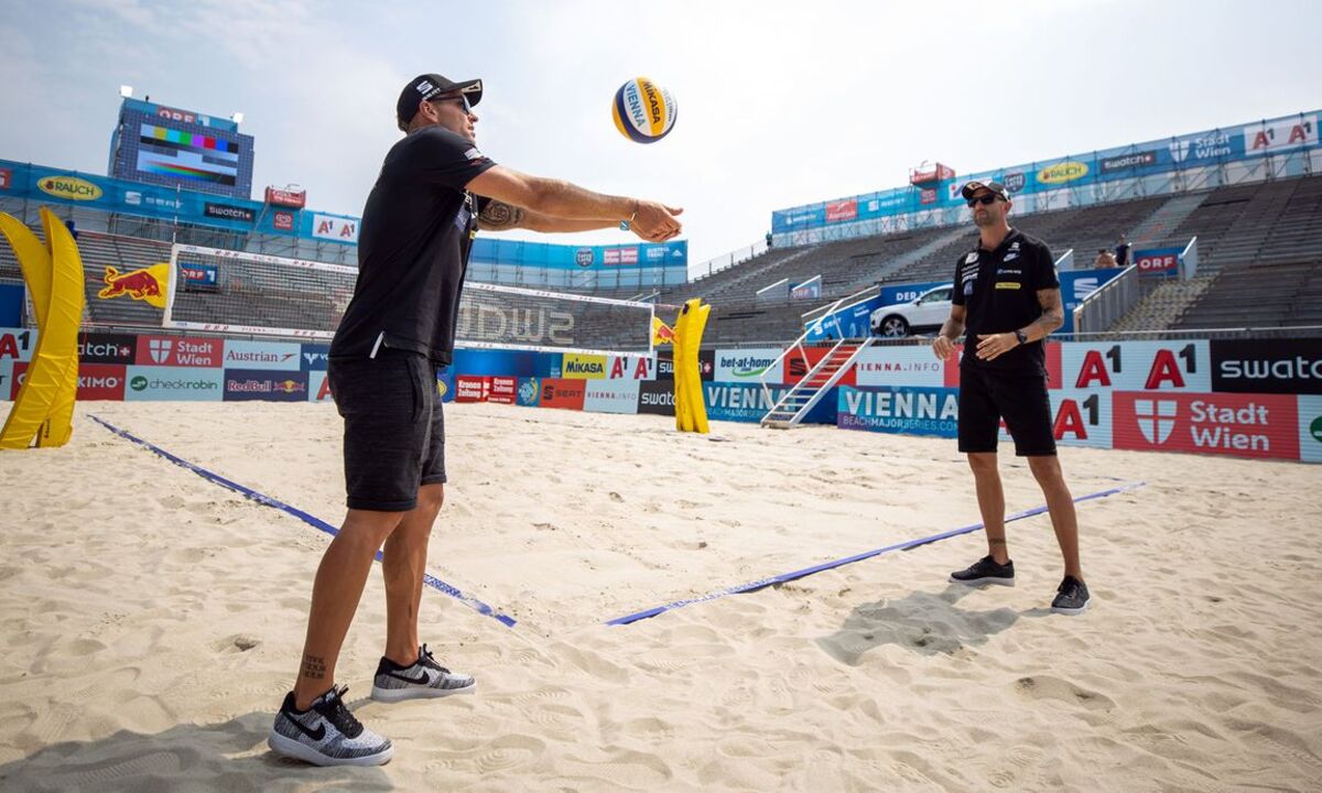 Auch Alexander Horst und Clemens Doppler (v.li.) starten beim Vienna Major auf der Donauinsel. 