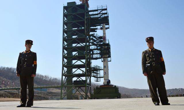 Die Raketenstartrampe in der Anlage von Tongchang- ri an der Westküste Nordkoreas. Jüngst entdeckte Bautätigkeiten sorgen für Nervosität.