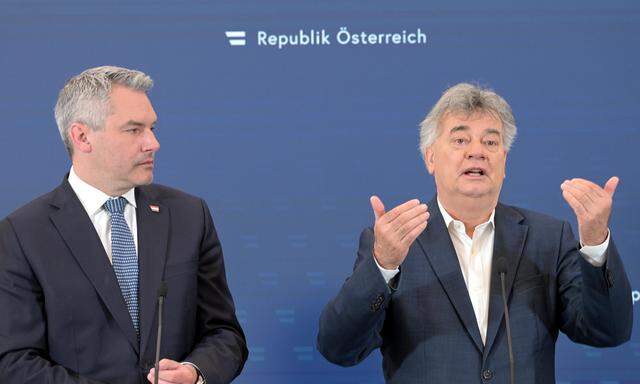 Kanzler Karl Nehammer (ÖVP) und Vizekanzler Werner Kogler (Grüne)