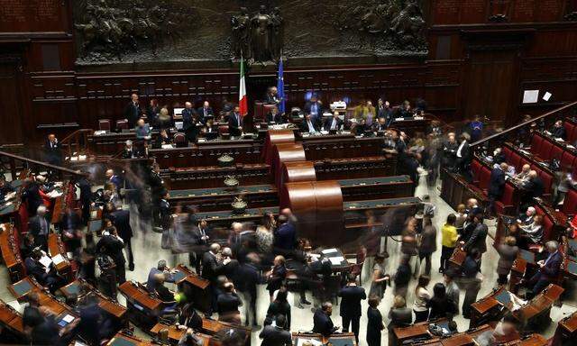 A general view of the Chambers of Deputies during a voting for a new president in Rome