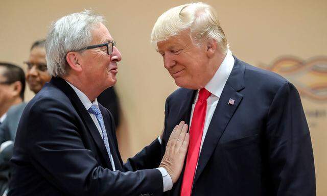 Die gute Stimmung zwischen Juncker und Trump, wie hier am G-20-Gipfel in Hamburg, scheint vorbei. 