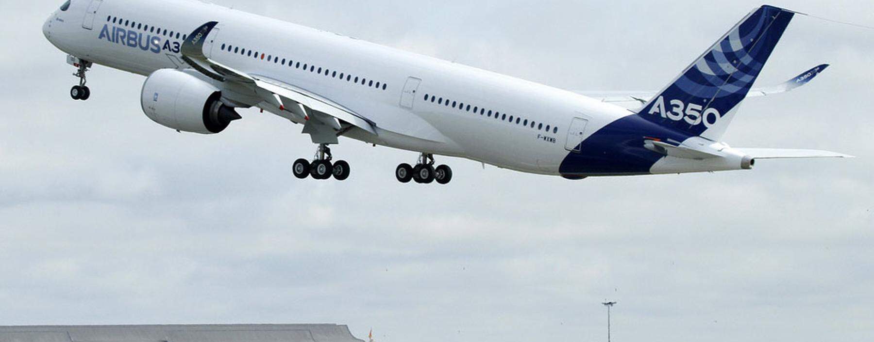 The new Airbus A350 takes off for its maiden flight at the Toulouse-Blagnac airport in southwestern France