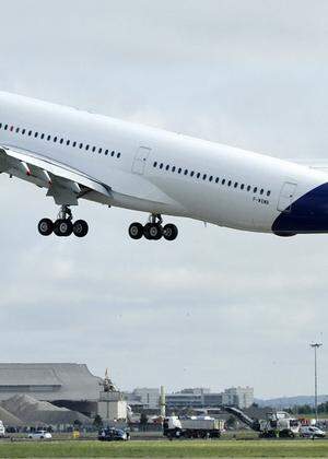 The new Airbus A350 takes off for its maiden flight at the Toulouse-Blagnac airport in southwestern France