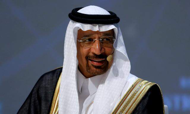 Saudi Arabia´s Energy Minister Khalid al-Falih talks during the 23rd World Energy Congress in Istanbul