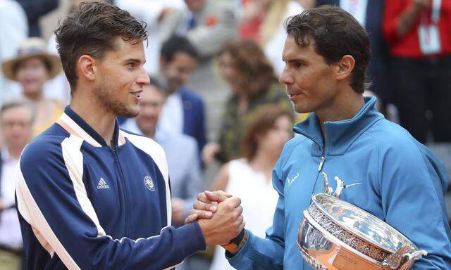 Rafael Nadal ESP et Dominic Thiem AUT CELEBRITES Finale Dames Roland Garros 2018 09 06 201