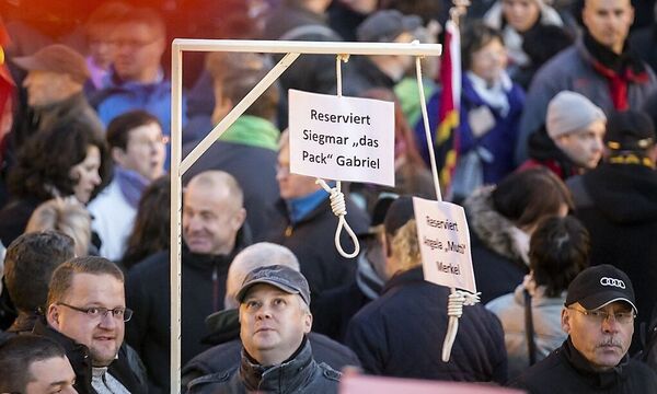 Bei der Pegida-Demonstration am Montag.