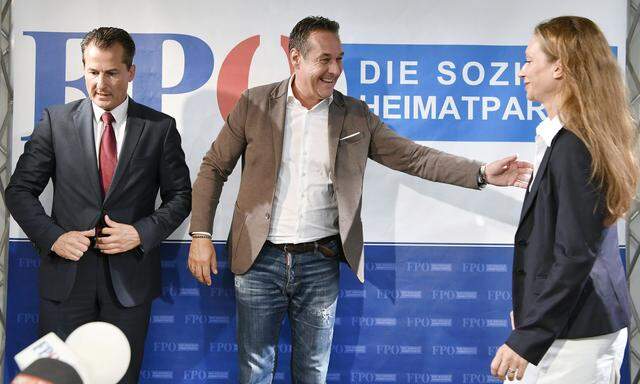 Robert Lugar, Heinz-Christian Strache und Susanne Fürst 