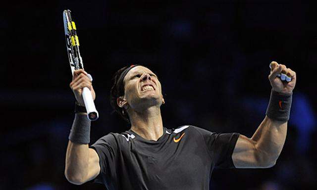 Rafael Nadal feiert seinen Auftaktsieg gegen Mardy Fish.