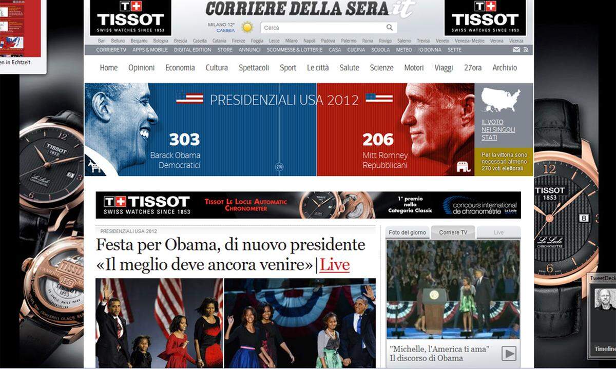 Die italienische "Corriere della Sera" analysiert: "Ein in den letzten Jahren ins Maßlose gewachsener öffentlicher Schuldenberg muss eingedämmt werden, ohne Amerika dabei in eine neue Rezession zu stürzen. Die Mittelschicht, dezimiert durch die Folgen der Globalisierung und der 2008 ausgebrochenen Krise, braucht etwas Luft zum atmen. Ein neues Gleichgewicht muss in den wirtschaftlichen und strategischen Beziehungen mit China gefunden werden, ohne die Stabilität der asiatisch-pazifischen Region zu gefährden.(...). Und dann muss Amerika nach vorne blicken. Es muss sich erneut die Perspektive einer Führungsmacht geben, und zwar nicht nur aufgebaut auf geostrategischen Beziehungen und militärischer Stärke. Es geht auch darum, die Forschung, die Innovation und auch die sehr heruntergekommene Schulbildung im Land wieder anzukurbeln."