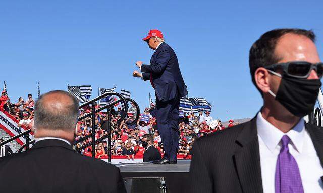 U.S. President Donald Trump holds a campaign rally at Laughlin/Bullhead International Airport in Arizona