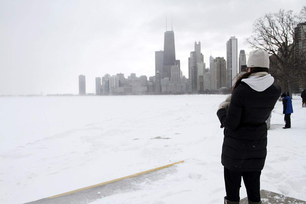 In Chicago wurde die Uferstraße am Lake Michigan gesperrt.