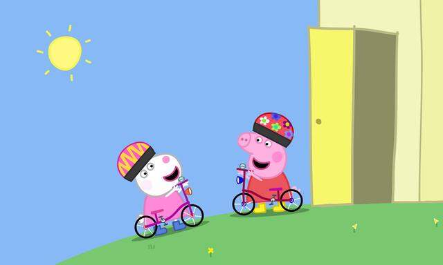 PEPPA PIG, (from left): Suzy Sheep, Peppa Pig, Pretend Playing , (Season 5, ep. 50 , aired Oct. 24, 2016). Nickelodeon /