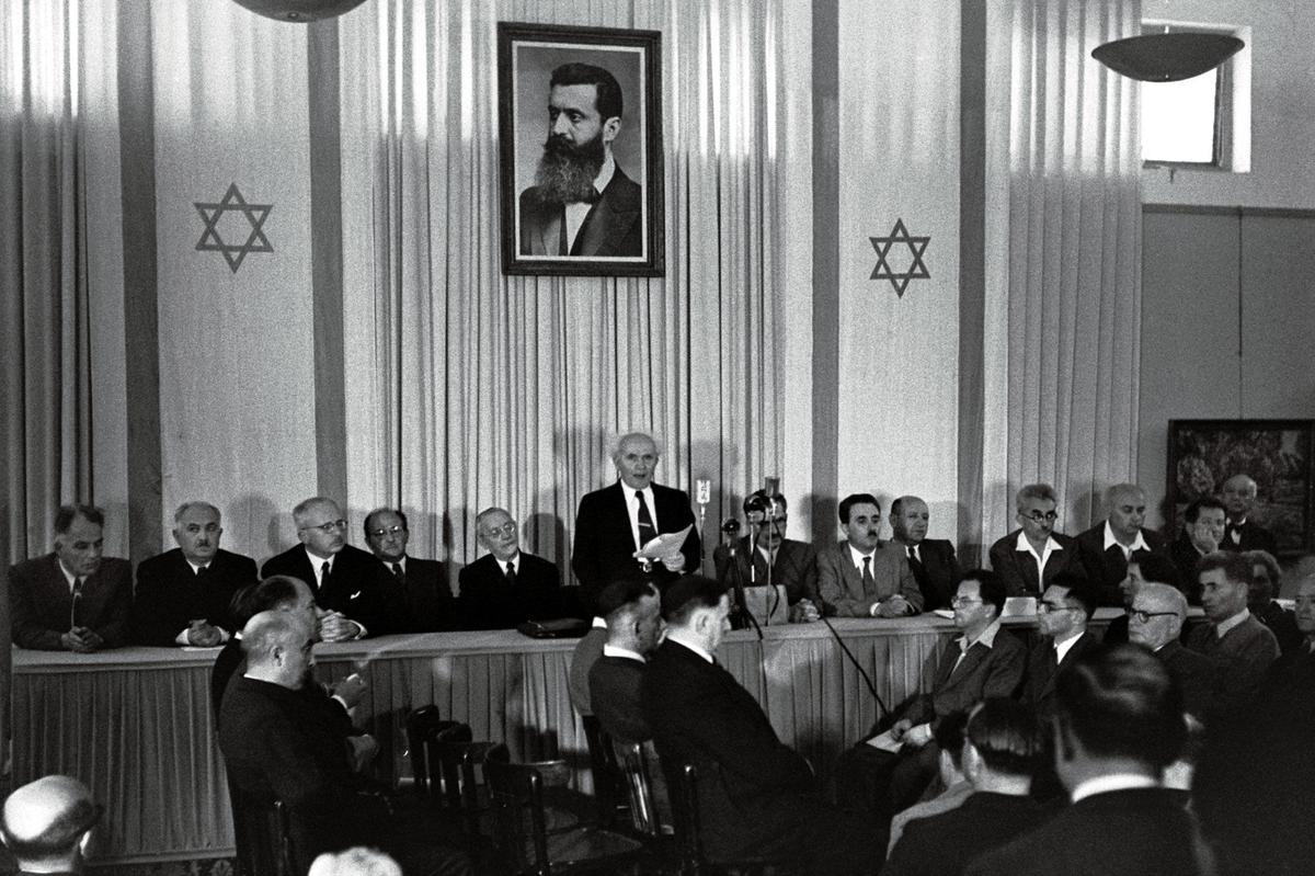 FILE PHOTO 14 MAY 1948 - David Ben Gurion, Israel's founding father, declares Israel a state on M..
