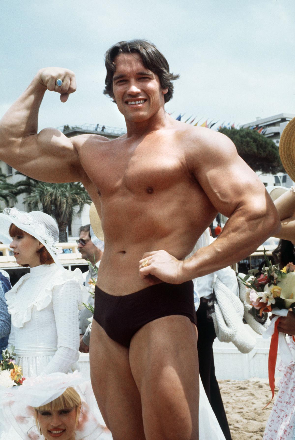Arnold Schwarzenegger im Mai 1977 im Rahmen der Filmfestspiele in Cannes.