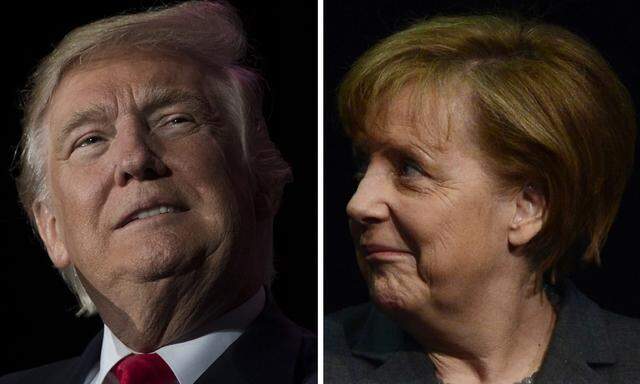 Donald Trump und Angela Merkel.