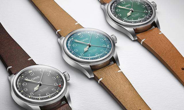 Bei den Uhren der ersten „Oris X Cervo Volante“-Kollektion handelt es sich um „Big Crown Pointer Date“-Modelle.