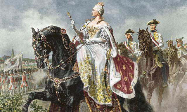 Maria Theresia lernte spät reiten – für Frauen war das damals noch eine ungewöhnliche Beschäftigung. Es machte ihr aber sehr viel Spaß, und sie wurde eine wilde Reiterin.