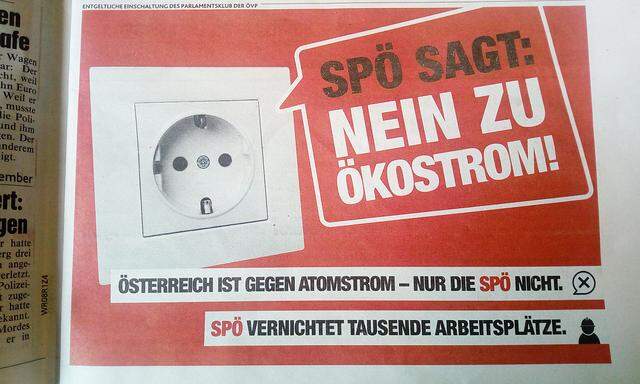 Nein zum Ökostrom - Inserat