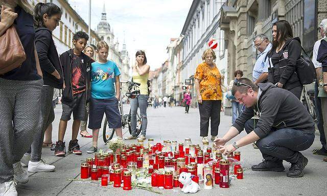 Trauer in Graz nach der Amokfahrt am 20. Juni 2015
