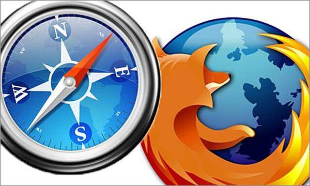Logos von Safari und Firefox