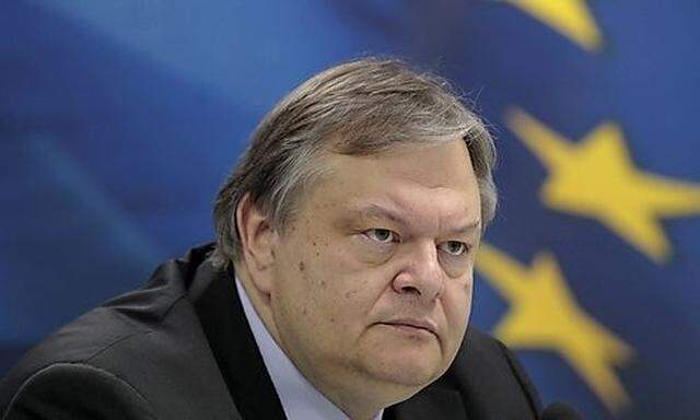 Greeces FM Venizelos listens to a question during a news conference in Athens