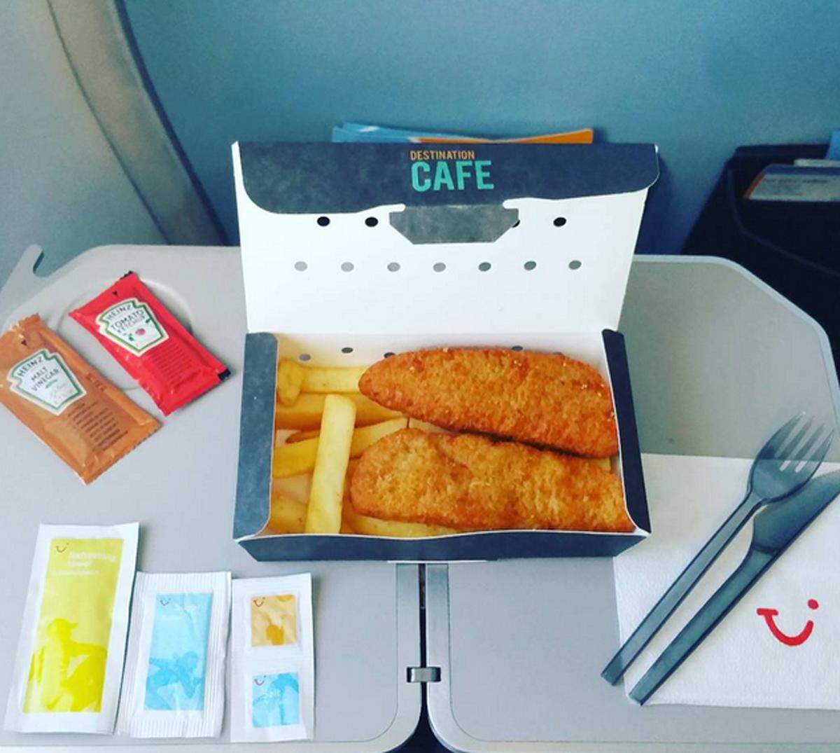 Fish and Chips gibt es bei Thomson Airways.