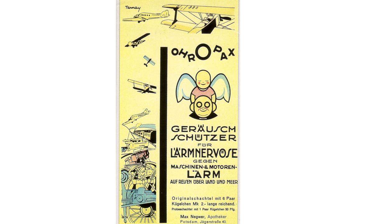 Die laufende Motorisierung im vergangenen Jahrhundert förderte offenbar auch "Lärmnervöse". Ohropax leisten dagegen bis heute gute Dienste als Geräuschschutz. 