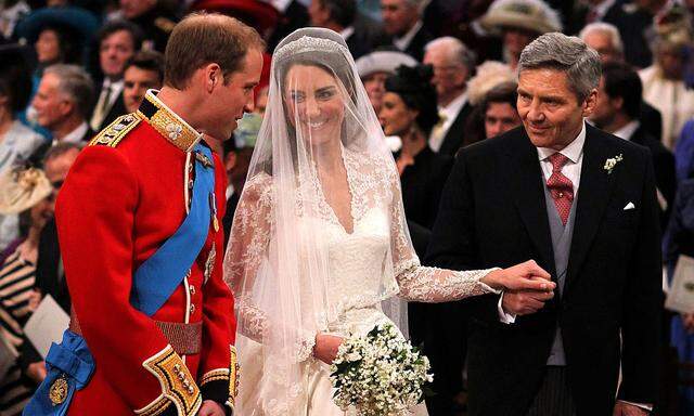 29. April 2011, Prinz William und Kate Middleton heiraten in der Londoner Westminster Abbey