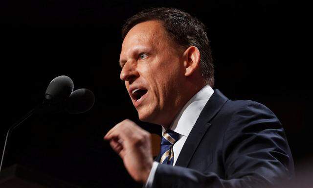 FILE PHOTO:    Paypal co-founder Peter Thiel speaks at the Republican National Convention in Cleveland