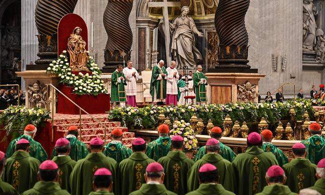 Papst Franziskus feierte den Abschluss der Amazonas-Synode mit einem Gottesdienst im Petersdom.