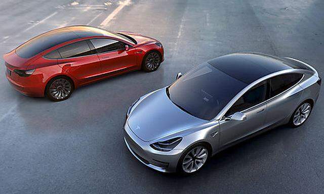 Handout of Tesla Motors´ mass-market Model 3 electric cars