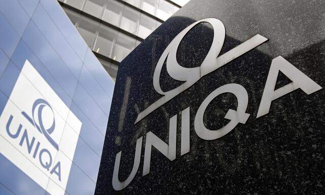 The logo of Austrian insurer Uniqa is pictured at its headquarters in Vienna