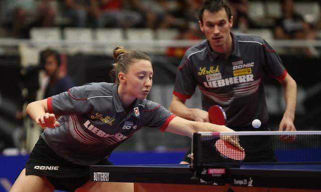 Sofia Polcanova und Stefan Fegerl bei einem Match in Spanien