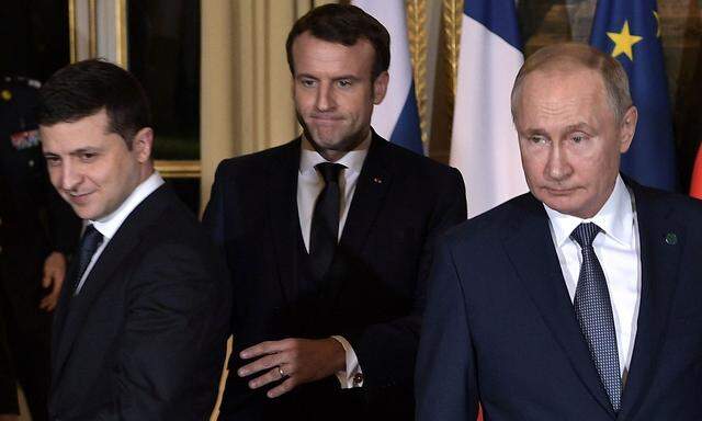 Ein Bild dieser Art - mit Selenskij, Macron und Putin - wird es frühestens im April wieder geben.