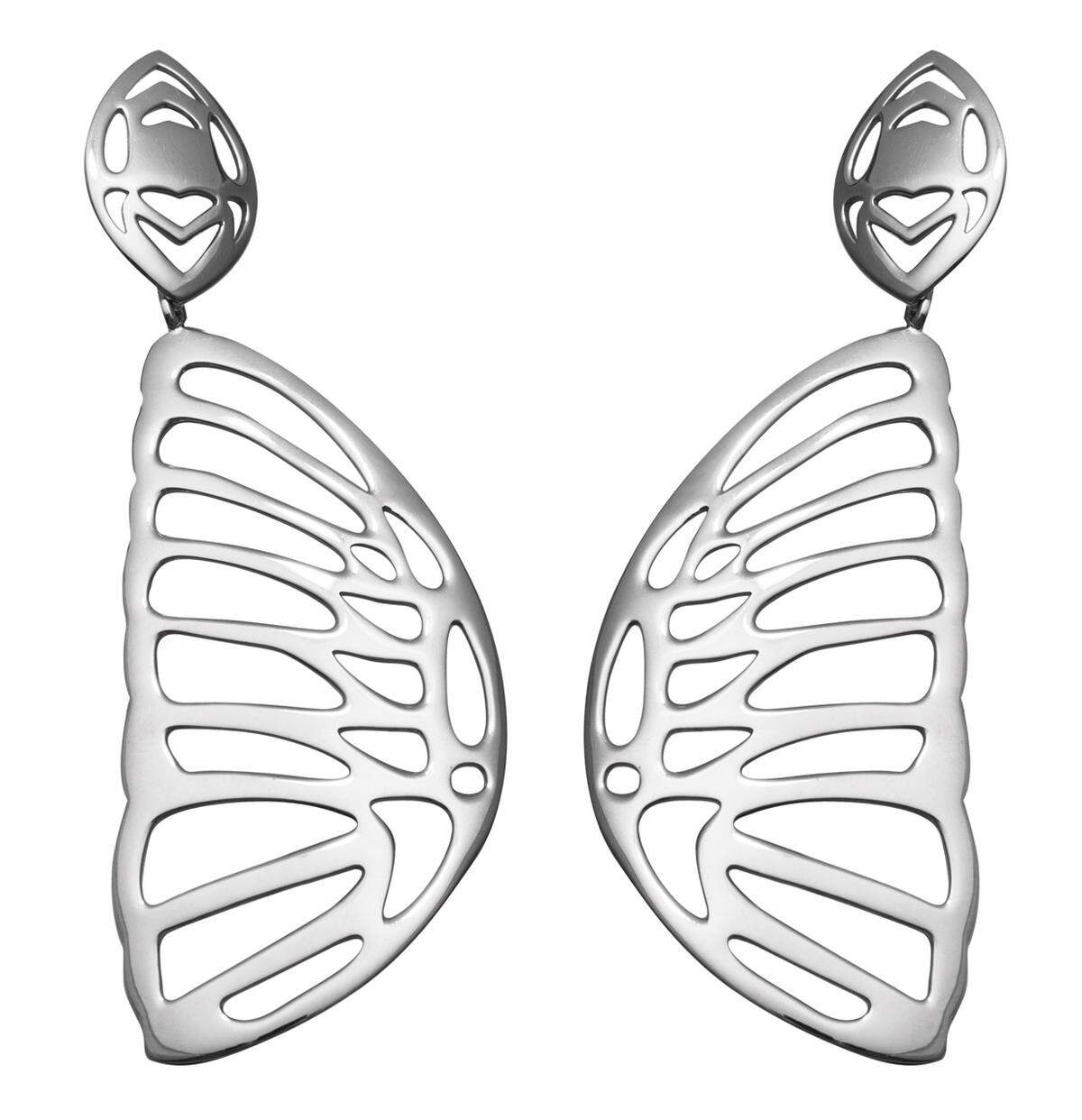 Schmetterling: Ohrringe "Arizona" aus der neuen "Black&amp;White"-Silberkollektion von Schullin.