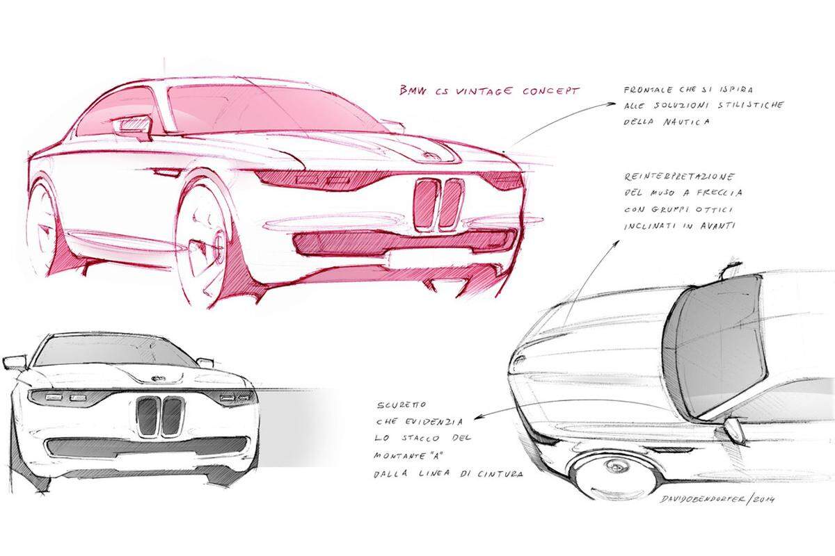 Die Studie BMW CS Vintage Concept ist nicht im Rahmen von Obendorfers Arbeit bei der Designwerkstatt Officina Italieana Design sondern aus persönlichem Interesse entstanden.