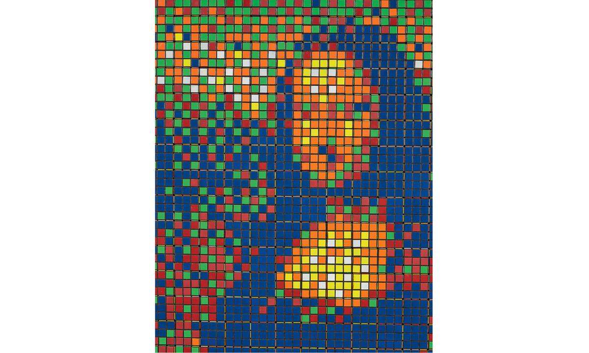 Ein klarer Fall von „Lieber ein paar Schritte zurückgehen und aus der Ferne betrachten": Die Neuinterpretation der „Mona Lisa" des französischen Street-Art-Pioniers Invader aus dem Jahr 2005 besteht aus lauter Rubik-Zauberwürfeln. Am 23. Februar kommt sie bei einer Urban-Art-Auktion von Artcurial Paris unter den Hammer.