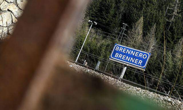 A sign reading 'Brenner - Brennero' is seen at Brenner on the Italian-Austrian border