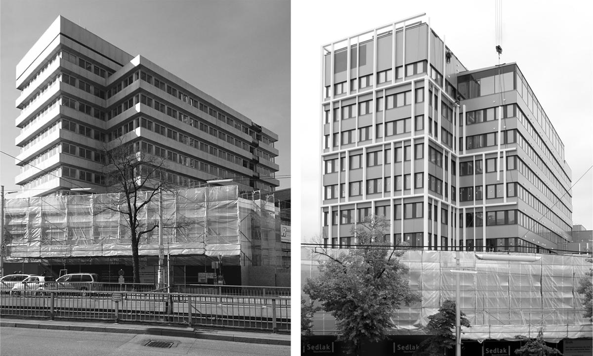Wenn nichts Besseres nachkommt. Die Sozialversicherungsanstalt vor und nach der Sanierung: zur Unkenntlichkeit überformt . . .  