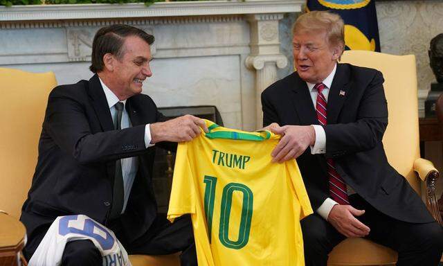 Der „Trump der Tropen“ und sein deklariertes Vorbild: Jair Bolsonaro bei seinem Antrittsbesuch im Weißen Haus.  