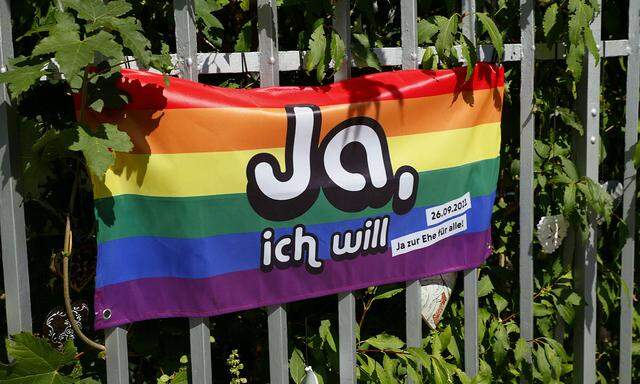 FILE PHOTO: A flag is pictured ahead of a vote on same-sex marriage in Bern