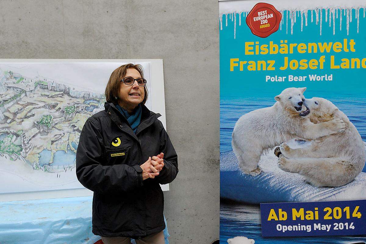 Mit 10,5 Mio. Euro Baukosten ist das "Franz Josef Land" laut Zoodirektorin Dagmar Schratter (Bild) eines der "größten und kostenintensivsten Projekte" des Zoos der vergangenen 20 Jahre. Den Großteil der Kosten (neun Mio. Euro) übernimmt der Bund als Eigentümer des Zoos. Den Rest steuert der Tiergarten selbst bei.