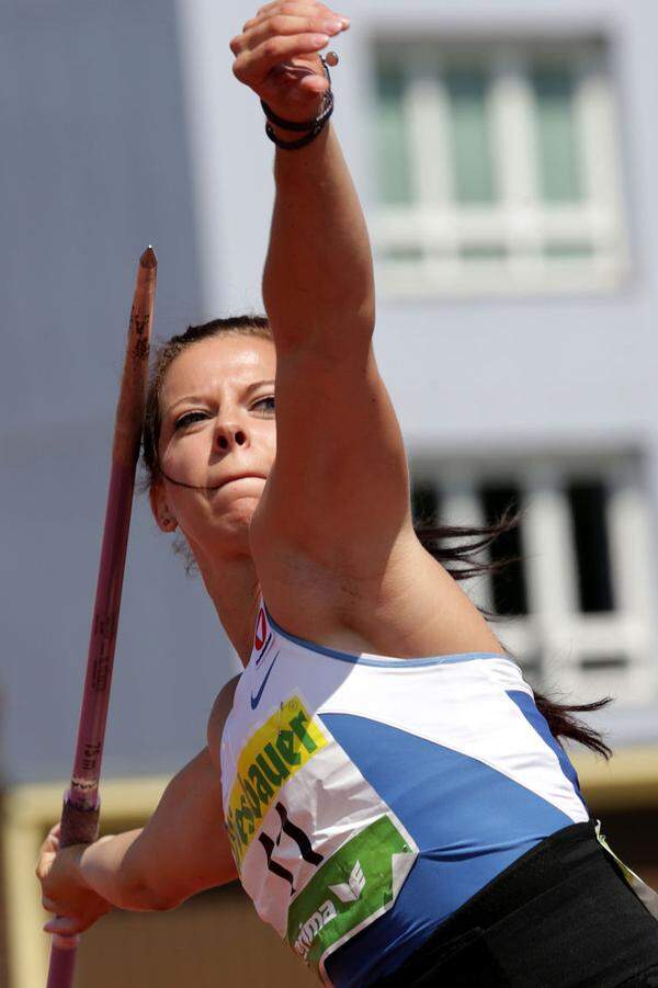 Alter: 26 Jahre  Speerwurf Persönliche Bestleistung: 60,07 Meter  Eberl qualifizierte sich Anfang Juli mit einer Weite 57,54 Meter für Zürich. Ihre persönliche Bestleistung von 60,07 Meter erzielte sie im Jahr 2011. Aktuell rangiert die Grazerin auf Rang 29.