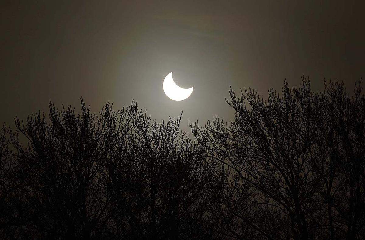 Der Höhepunkt der partiellen Sonnenfinsternis war zwischen 9.15 und 9.25 Uhr.