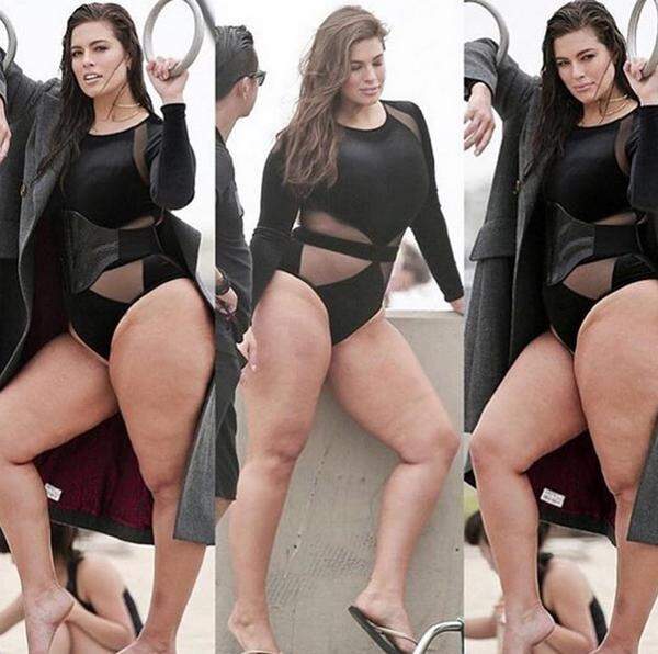 Plus Size Model Ashley Graham steht auch zu ihrem Körper, mit allen Dellen und Speckröllchen. Auf Instagram veröffentlicht sie immer wieder unretuschierte Bilder von Shootings, um damit auf ihre Botschaft aufmerksam zu machen.