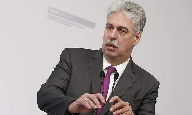 Austrian Finance Minister Schelling addresses a news conference in Vienna