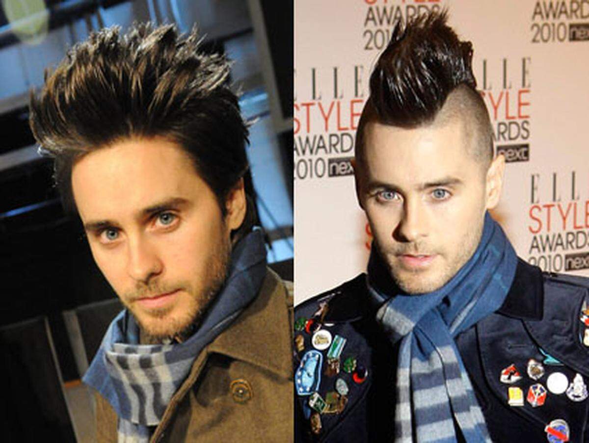 Er macht gerade eine Typverwandlung vom Traum aller Schwiegermütter zum aufbegehrenden Punk durch. Vor dem Platinschock war Jared Leto brünett.