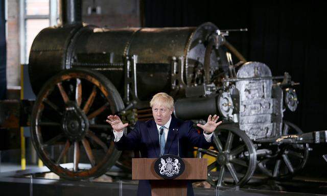 Große Versprechen: Boris Johnson bei einer Rede im Wissenschafts- und Industriemuseum in Manchester.